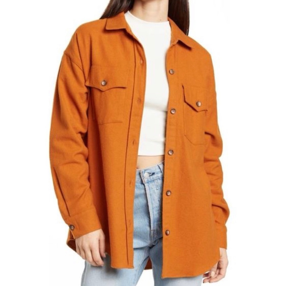 MELROSE AND MARKET Rust Leather Shacket